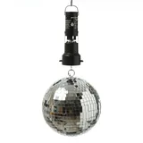 satisfire Diskokugel Set 20cm Discokugel mit Batteriemotor Partyeffekt Disco Effekt (Mit Batteriemotor)