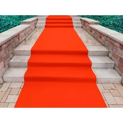Läufer "PODIUM", orange, B:200cm H:2,6mm L:500cm, Polypropylen (PP), PRIMAFLOR-IDEEN IN TEXTIL, Teppiche, Breite 200 cm, Nadelfilz, Uni-Farben, ideal für Veranstaltungen