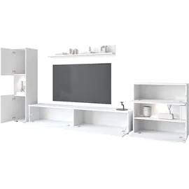 INOSIGN Wohnwand »PARIS, Vitrine Türanschlag links/rechts wechselbar« Komplett-Set, 4 Stk. tlg., weiß