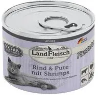 Landfleisch Cat Adult Pastete Rind, Pute & Shrimps - 6x195g