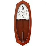 MPM Quality Design Pendeluhr, Dunkle Holz-Wanduhr, Hochwertige Verarbeitung Aus Holz Und Glas, Elegante Modern, Präziser Quarz-Schrittmotor, Große Mit Pendel, Wohnzimmeruhren