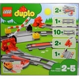 LEGO Duplo 10882 Eisenbahn Schienen Bahnübergang Gerade 2 x Weiche Prellbock NEU