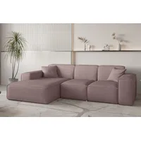 Fun Möbel Ecksofa Designersofa CELES PREMIUM in Stoff Scala Lavendel Ottomane Links - Rosa