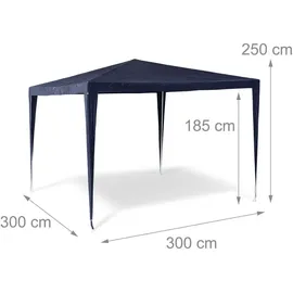 Relaxdays Pavillon 3 x 3 m Dunkelblau