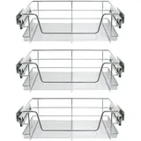 MonsterShop 3 x Ausziehbare Küchenschublade 60cm Breite Schränke
