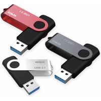 Verico TR01 Triple Pack Black Silver Red 32GB (32 GB, USB 3.1), USB Stick, Rot, Schwarz, Silber