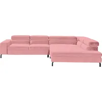 GALLERY M branded by Musterring Ecksofa »Felicia Due L-Form«, Wahlweise mit Sitzvorzug, inkl. Kopfteilverstellung, Sitzhöhe 43 cm rosa