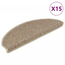 vidaXL Treppenmatten Selbstklebend Sisal-Optik 15 Stk. 65x21x4 cm Sand