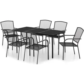vidaXL Garten-Essgruppe 7-tlg. Anthrazit