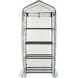 Royal Gardineer Folien-Gewächshaus, 4 Etagen, aufrollbare Tür, 69 x 160 x 49 cm, weiß