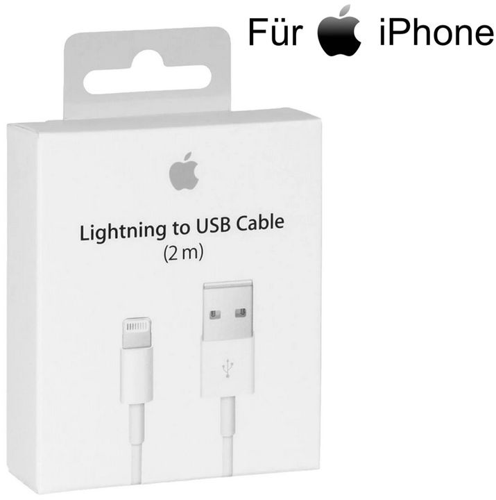 Original Apple iPhone Lightning auf USB Kabel 2m Ladekabel
