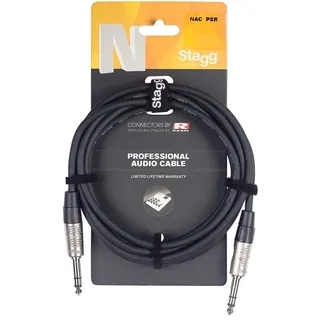 Stagg NAC3PSR N Serie Professional Audiokabel 2x Stereo-Klinke 6,3 mm 3 m