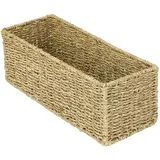 HMF Aufbewahrungskorb Badezimmer Korb geflochten aus Seegras 38 x 15 x 14 cm beige