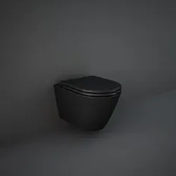 RAK Feeling WC Set mit WC-Sitz spülrandlos, schwarz matt