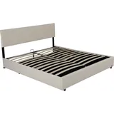 Corium Polsterbett Juva Cord mit Lattenrost 140x200 cm Beige