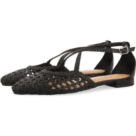 Gioseppo Leskovic Ballerinas aus Leder, Blau, mit Schnürung für Damen, Schwarz, 40 EU