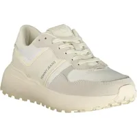 Weißer Damensportschuh mit Kontrasten aus recyceltem Polyester - Weiß - 38