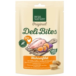 REAL NATURE Original Deli Bites 150g Hühnerfilet mit Süßkartoffeln, Leinsaat & Kokosöl