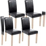 CLP 4er Set Esszimmerstuhl Ina Kunstleder schwarz/natura