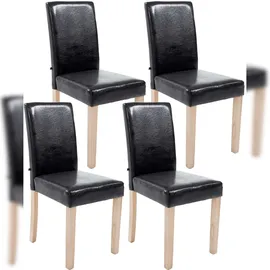 CLP 4er Set Esszimmerstuhl Ina Kunstleder schwarz/natura