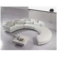 JVmoebel Wohnlandschaft Rundsofa mit USB Runde Couch Wohnlandschaft Ecksofa Sofa Eck Polster, Made in Europa weiß