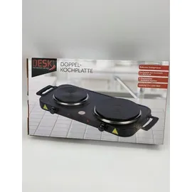 DESKI Doppel Kochplatte 2 x 1000 Watt schwarz Kochfeld Doppelkochplatte Küche - Schwarz