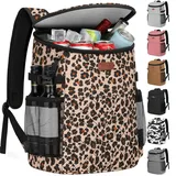 Weicher Kühlrucksack für 30 Dosen/45 Dosen, isolierter auslaufsicherer Thermo-Lunch-Rucksack für Herren, Arbeit, kleine Kühltasche, Strand, Reisen, Picknick, Getränke, Bier (30 Dosen, Leopard)