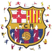 Iconic Puzzles, Barcelona Logo, offizielles Produkt, Holzpuzzle für Erwachsene und Kinder, 100% nachhaltiges Holz, Größe L, 500 Stück