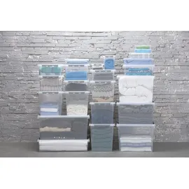 SUNWARE Q-Line Aufbewahrungsbox 50 x 40 x 18 cm 3-tlg. transparent/silber