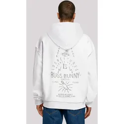 Kapuzenpullover F4NT4STIC "Looney Tunes Bugs Bunny A Wild Hare", Herren, Gr. M, weiß, Obermaterial: 100% Baumwolle, casual, oversize, Langarm, Pullover, Print