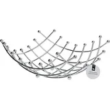 Obstkorb Küchenkorb Haushaltskorb Korb aus Metall (silber) - Breite 31cm x Tiefe 31cm x Höhe 14cm Aufbewahrung Obst Gemüse Brot Küchenaccessoire Drahtkorb Küche Esstisch Vorratsraum Geschenkidee