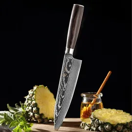 Wakoli EDIB Essentials 2er Set Damastmesser - cm und 20 cm Profi Chefmesser Küchenmesser - 67 Lagen Damaststahl - Pakkaholzgriff Gemüsemesser inkl. Geschenkbox