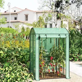 Woltu Foliengewächshaus Tomatenhaus Gartenhaus Gewächshaus mit Ösen 100x83x150cm