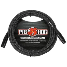 PIG HOG PHM10BKW Hochleistungs-XLR-Mikrofonkabel, gewebt, 3 m, Schwarz/Weiß