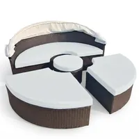 Generisch 190.5 cm, 5-teiliges Ersatzkissen Für Den Außenbereich, Liegepolsterbezug Für Sonneninsel Rund, Tagesbett, Sonnenbett, Rattan-Sofa-Kissenbezug (White,Custom Sizes)