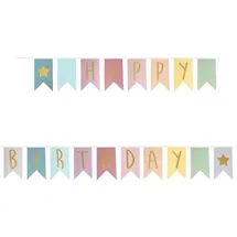 Jabadabado Wimpelkette Happy Birthday 3,5 m Mehrfarbig
