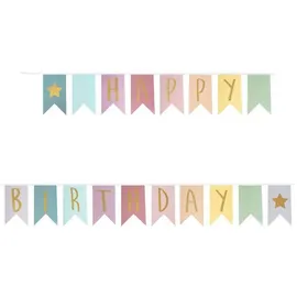 Jabadabado Wimpelkette Happy Birthday 3,5 m Mehrfarbig