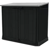 Garten-Gerätebox, Mülltonnenbox Keter Store-it-out Prime inkl. Gasdruckfedern 132 x 71,5 x 113,5 cm schwarz-grau