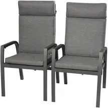 bellavista - Home & Garden® Kansas Hochlehner 58 x 58 x 113 cm grau 2 St.