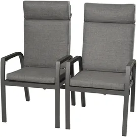 bellavista - Home & Garden® Kansas Hochlehner 58 x 58 x 113 cm grau 2 St.