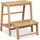 Relaxdays Tritthocker, klappbar, 2 Stufen, bis 100 kg, Kinder, Haushalt, HBT 48 x 45 x 51 cm, Bambus Klapphocker, Natur