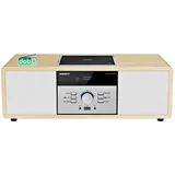 DAB Radio mit CD Player, Vintage-HiFi-Musiksystem aus Holz mit Bluetooth, DAB+, UKW-Radio, AUX- und USB-Eingang, Fernbedienung, Kompaktradio und Stereoanlage