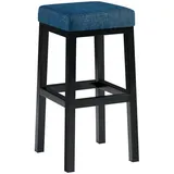 CLP Barhocker Taylor Sitzhöhe 78 cm gepolstert Metallgestell Schwarz/Blau