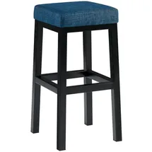 CLP Barhocker Taylor Sitzhöhe 78 cm gepolstert Metallgestell Schwarz/Blau