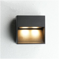 Licht-Erlebnisse Kompakte Außenlampe LED Schwarz IP54 Aluminium Wand Haus