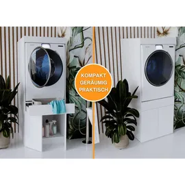 raumhirsch furniture Waschmaschinenschrank, Weiß, Holzwerkstoff, 63x162x67 cm, Waschküche, Waschmaschinenschrank
