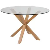 Actona Esstisch Heaven TOPSELLER", Esstisch, gehärtetem Klarglas, Stahl Kreuzfuß, - 119 cm, Reach, Esszimmer, Tische, Esstische, Glastische