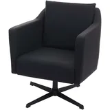 Mendler Lounge-Sessel HWC-H93b Kunstleder 72 x 80 x 72 cm Schwarz drehbar mit Kissen