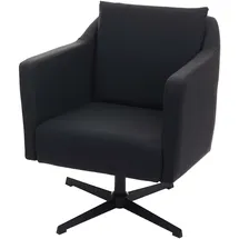 Mendler Lounge-Sessel HWC-H93b Kunstleder 72 x 80 x 72 cm Schwarz drehbar mit Kissen