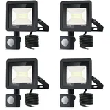 4*30w led strahler bewegungsmelder,3000LM LED Strahler Außen mit Bewegungsmelder IP66 Scheinwerferled aussenstrahler mit bewegungsmelder Warmweiß 3000K Außenstrahler LED Fluter Flutlicht für Garage